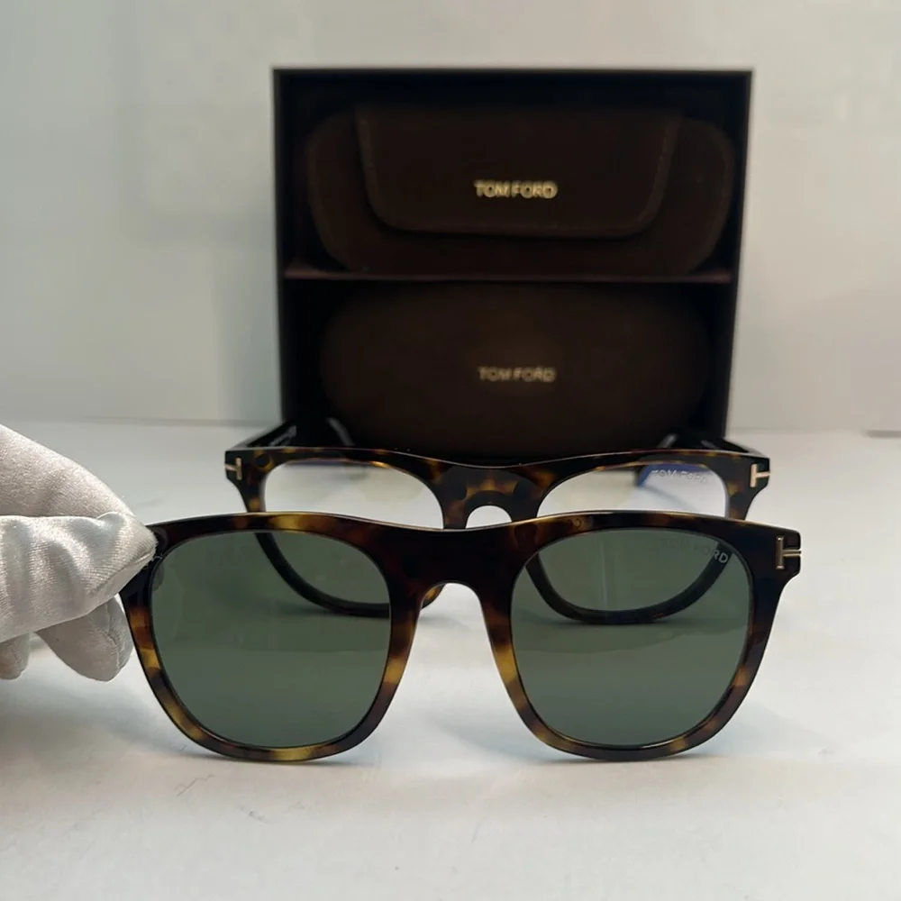 💯 - New Authentic Tom Ford FT5895-B 052 Dark Havana square Sunglasses